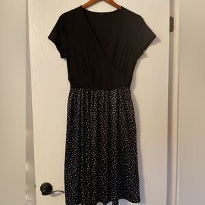 Women’s dress, black top w/polka dot dress, size M